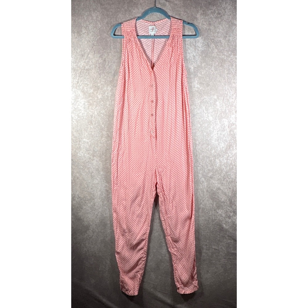 The Nines by Hatch Jumpsuit Women S Pink Polka Dot Sleeveless Maternity Casual